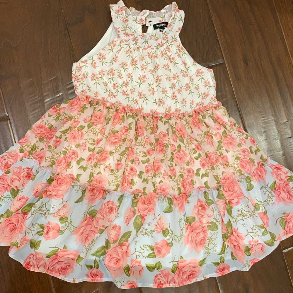 Zunie floral tiered dress in size 4T NWOT